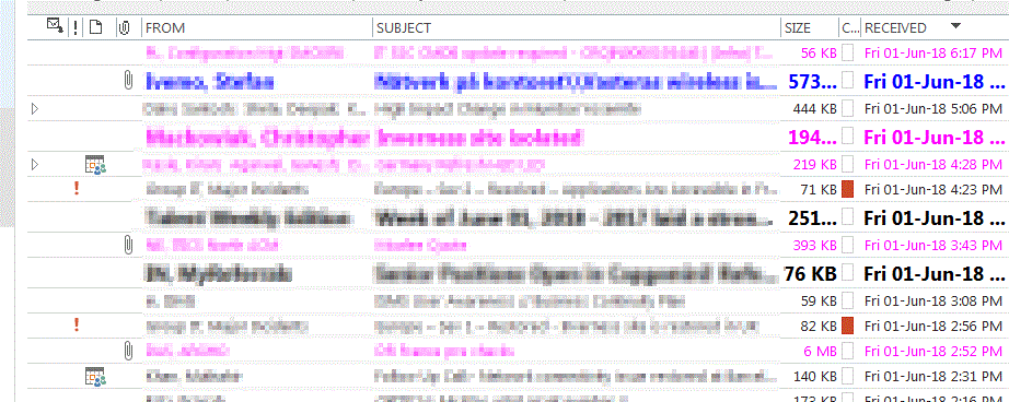 innovative ways of using outlook conditional formatting